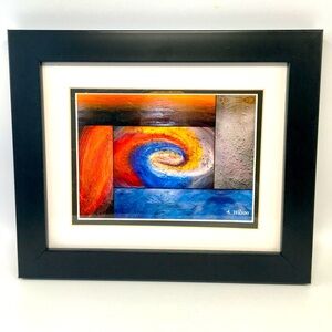 Framed Matted Signed A.Wilson Galaxy Space Pancha Akah Abstract Painting 10x12”
